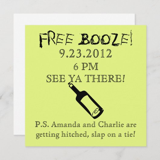 Comedy Wedding Einladung, Spaß Einladung (Vorne/Hinten)