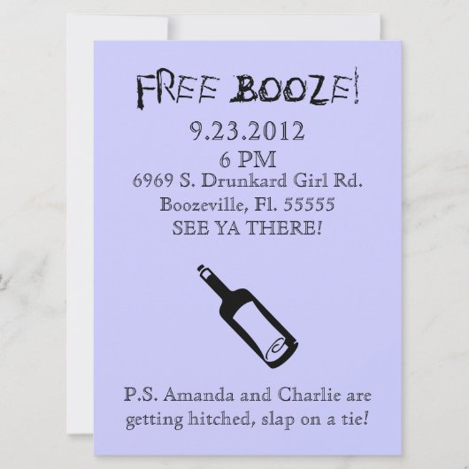 Comedy Wedding Einladung, Spaß Einladung (Vorderseite)