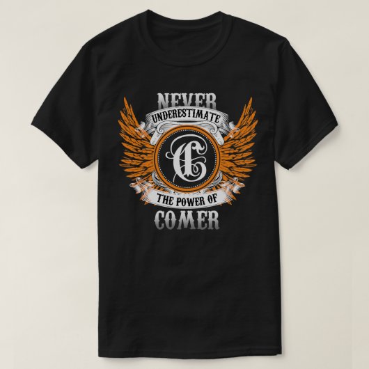 Comer Name Shirt nie unterschätzen den Power von (Design vorne)