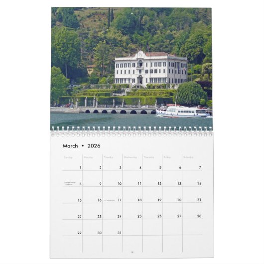 Comer See 2026 Kalender (Mär 2026)