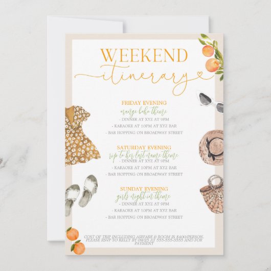 Comer See Bachelorette Einladung (Rückseite)