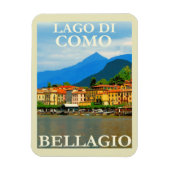 Comer See, Bellagio, Italien, Retro Travel Magnet (Vertikal)