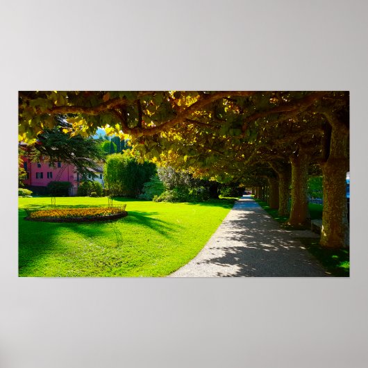 Comer See Bellagio - Wanderweg Herbst in Italien Poster (Vorne)