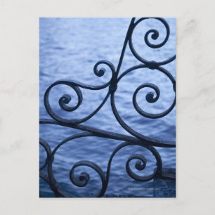 Comer See, Detail, Aussicht auf die Eisenbahn auf  Postkarte