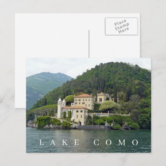 Comer See Isola Comacina Aussicht Postkarte (Vorne/Hinten)