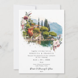 Comer See, Italien florals Einladung zur Hochzeit