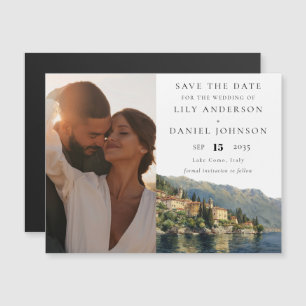 Comer See Italien Foto Hochzeit retten Datum Magneteinladung