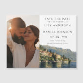 Comer See Italien Foto Hochzeit retten Datum Magneteinladung (Vorderseite)