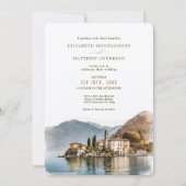 Comer See Italien Hochzeit in Urlaubsort Einladung (Vorderseite)