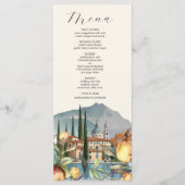 Comer See Italien Hochzeit in Urlaubsort Menükarte (Vorderseite)