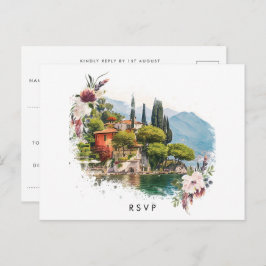 Comer See Italien Hochzeit Rsvp Postkarte
