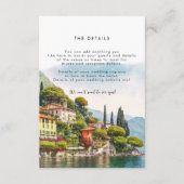 Comer See Italien Hochzeitskarte Begleitkarte (Vorderseite)