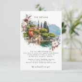 Comer See Italien Hochzeitskarte Begleitkarte (Stehend Vorderseite)