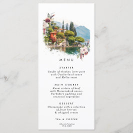 Comer See Italien Hochzeitskarte Menükarte
