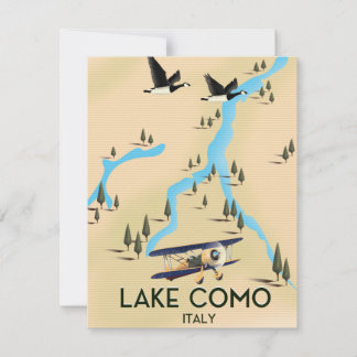 Comer See Italien Karte Reiseplakat