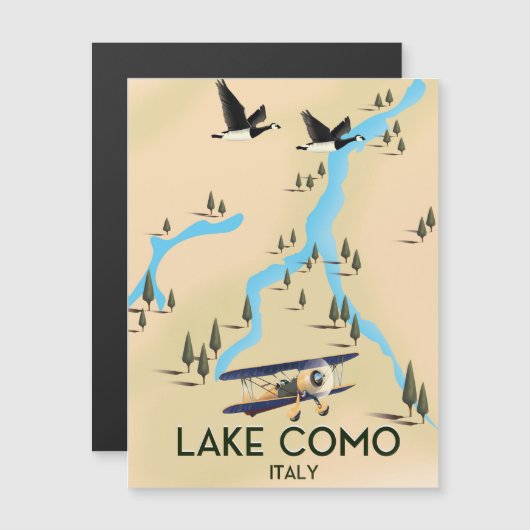 Comer See Italien Karte Reiseplakat (Vorne/Hinten)