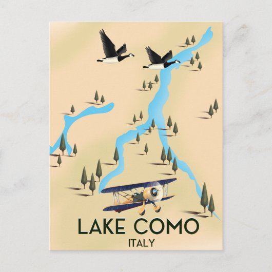 Comer See Italien Karte Reiseplakat (Vorderseite)