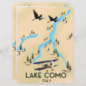 Comer See Italien Karte Reiseplakat (Vorne/Hinten)