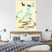 Comer See Italien Karte Reiseplakat Leinwanddruck (Insitu (Schlafzimmer))