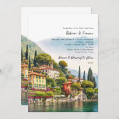 Comer See, Italien landschaftliche Hochzeitseinlad Einladung (Vorne/Hinten)
