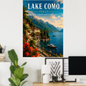 🌊 Comer See Italien Luxus am Seeufer Poster (Heimbüro)