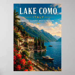 🌊 Comer See Italien Luxus am Seeufer Poster