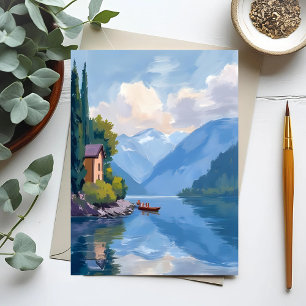 Comer See, Italien Malerei Postkarte