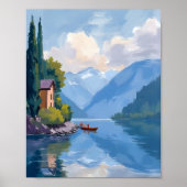 Comer See, Italien Malerposter drucken Poster (Vorne)