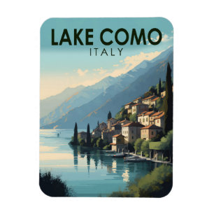 Comer See Italien Reise Kunst Vintage Magnet