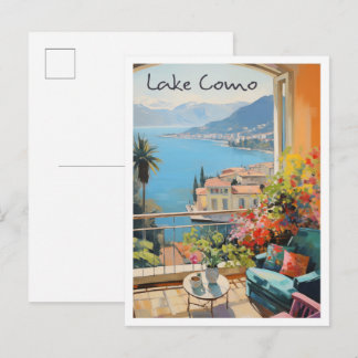 Comer See Italien Reise Postkarte
