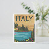 Comer See Italien Reisemöglichkeiten Illustration Postkarte (Stehend Vorderseite)