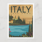Comer See Italien Reisemöglichkeiten Illustration Postkarte (Vorderseite)