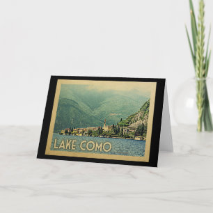 Comer See Italien Reisen im Vintage-Stil Karte