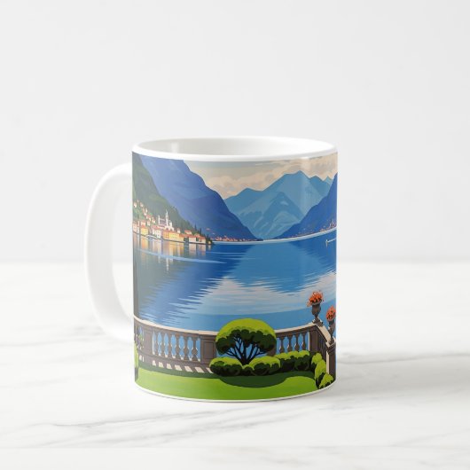 Comer See Italien Reisen Kaffeetasse (Vorderseite Links)