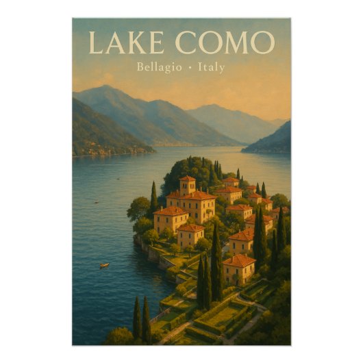 Comer See — Italien, Reisen Poster (Vorderseite)