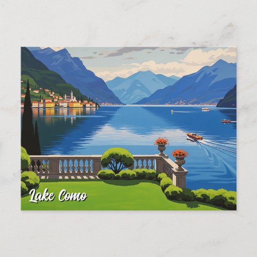 Comer See Italien Reisen Postkarte (Vorderseite)