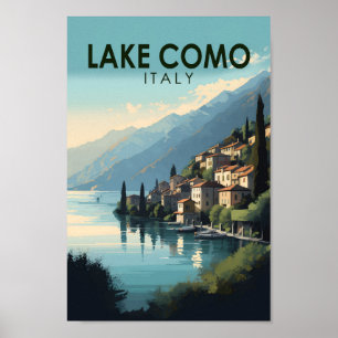 Comer See Italien Reisen Vintag Poster