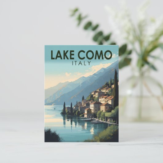 Comer See Italien Reisen Vintag Postkarte (Stehend Vorderseite)
