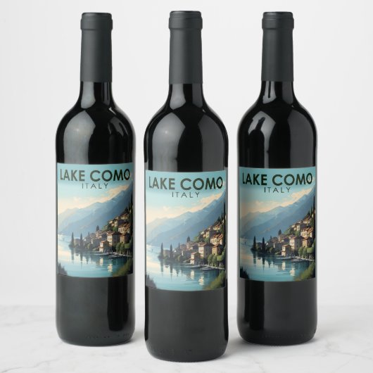Comer See Italien Reisen Vintag Weinetikett (Flaschen)