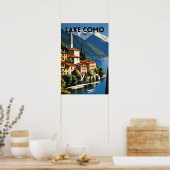 Comer See Italien Traditionelles Reiseplakat Poster (Küche)