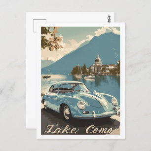 Comer See Italien Vintag Berühmter Reiseraum Postkarte