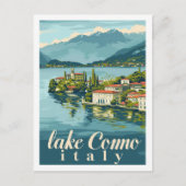 Comer See Italien Vintag Berühmter Reiseraum Postkarte (Vorderseite)
