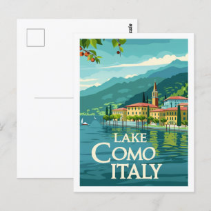 Comer See Italien Vintage Berühmter Reiseort Postkarte