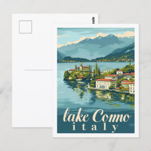 Comer See Italien Vintage Berühmter Reiseort Postkarte