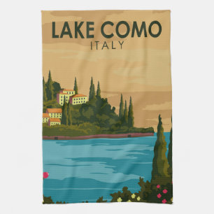 Comer See Italien Vintage Geschirrtuch