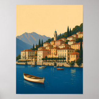 Comer See Italien Vintage Reise Italienische Seen Poster