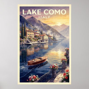 Comer See Italien Vintage Reise Poster