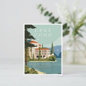 Comer See Italien Vintage Reisen Retro Postkarte (Stehend Vorderseite)