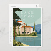 Comer See Italien Vintage Reisen Retro Postkarte (Vorne/Hinten)