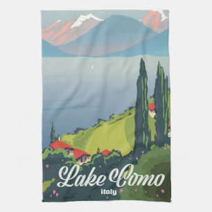 Comer See Italien Vintage Reiseposter Geschirrtuch